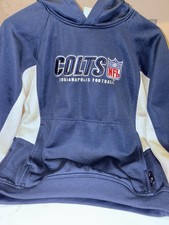 NFL Indianapolis Colts Boys Pullover Hoodie Blue White Fleece Size M 10/12