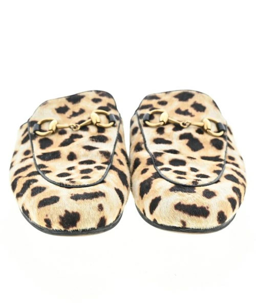 GUCCI Sandals Women's EU35 1/2 (approx. 22cm) Beige x Brown (Leopard Print) thumbnail 5