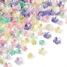 Pandahall 550Pcs Acrylic Flower Bead Caps Mixed Tulip Flowers 5-Petal Floral ...