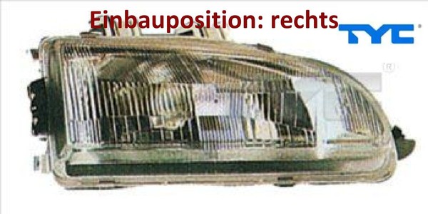 TYC 20-3112-18-2 Hauptscheinwerfer Rechts Scheinwerfer Frontscheinwerfer-image