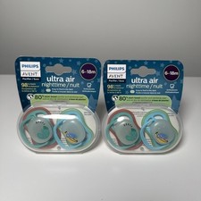 Set of 2 Packs Philips Avent Ultra Air Pacifier 6-18 Months NEW Glow In The Dark