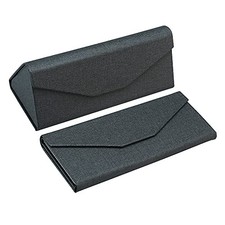 2 Pack Eyeglass Case Hard Shell with Foldable Design, Fbzd dark Gray 2 Pack 