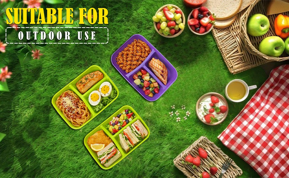 Reble Bento Box Lunch Containers- 3 partment Divided Lunch