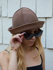Vintage 70s 80s David Wool Felt Cloche Hat Italy Brown 70s Does 20s