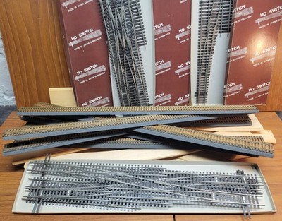 Large Lot of HO Scale Presentation Track, Shinohara Assorted Switches, Backing