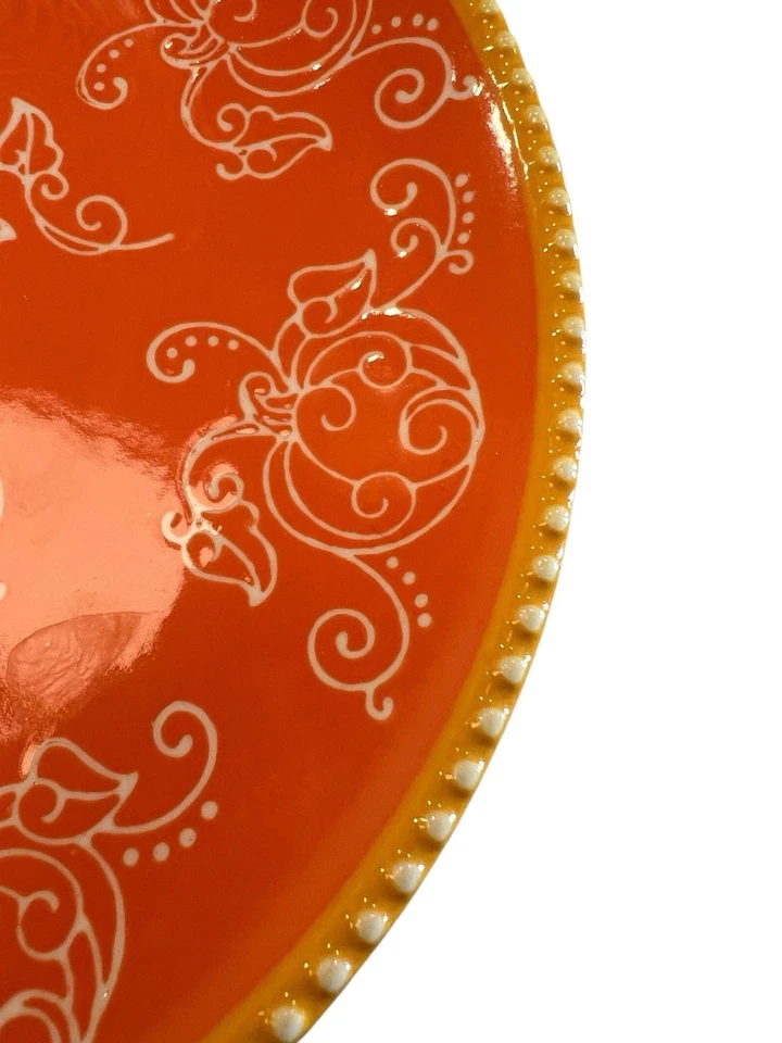 "Juego de 2 platos de calabaza de 8"" de encaje floral Temptations naranja de Tara" Foto 2 de 4