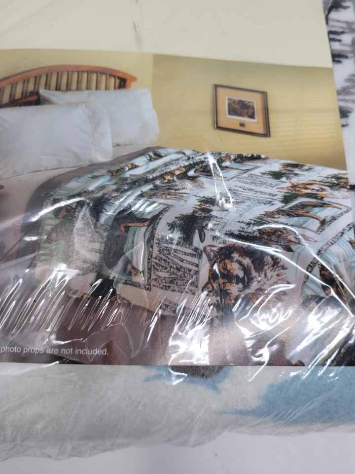 Manta Mainstays Wolfpack Cheyenne Doble/Completa 72”x90” Nueva de Colección EE. UU. Foto 3 de 4