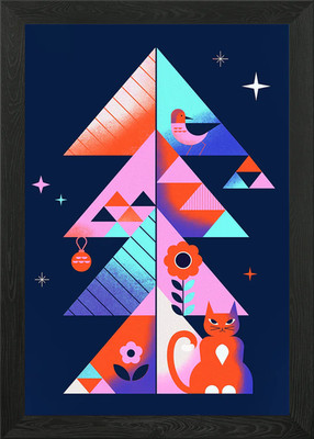 Abstrakte Katze Gerahmtes Wandbild Poster Leinwanddruck Bild