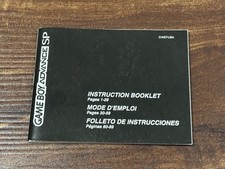 System Booklet Console Nintendo Gameboy Advance SP Instruction Manual Only