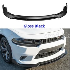 For 2015-2023 Dodge Charger SRT Double Deck Gloss Black Front Bumper Lip Spoiler