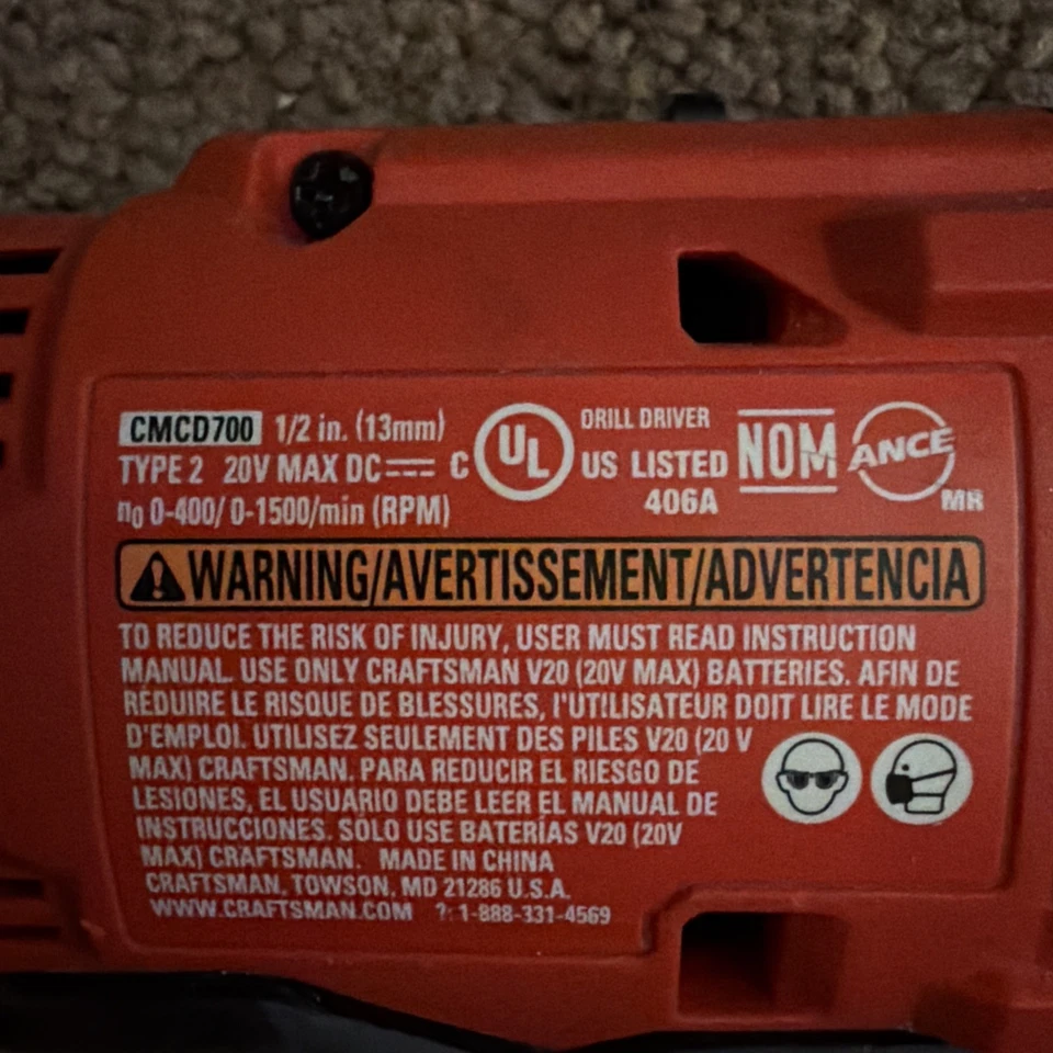 Taladro, atornillador Craftsman 20V, 2 pilas y un cargador  Foto 2 de 4
