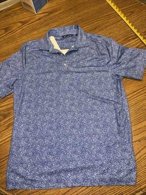 Cutter & Buck Men s Performance Golf Polo- Blue W/white Design- Medium- M-