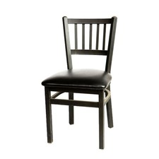 Oak Street Mfg SL2090BLK Verticalback Chair w/Black Vinyl Seat