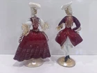 Vintage authentic Murano Italy Art Glass Dancers Figures red with gold flecks