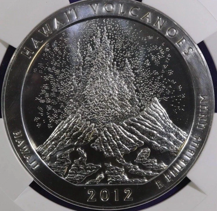 2012 5oz Silver 25c Volcanoes NGC MS69 PL American the Beautiful ATB Coin - Image 2 of 4