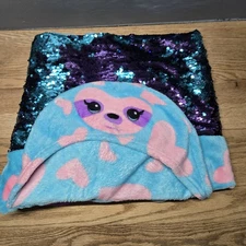 Build A Workshop Hooded Towel Wrap 28 In Wide 48 In Long Blue/pink Hearts