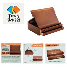 2-Drawer Artist Tool Supply Box with Locking Clasps  Fold-Up Drawing Easel -...