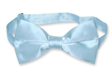 BIAGIO 100 SILK BOWTIE Solid BABY BLUE Color Mens Bow Tie for Tuxedo or Suit