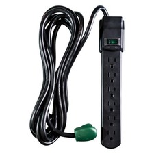 GoGreen Power 12ft 6 Outlet Surge Protector with Circuit Breaker and Indicato...