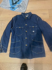 Vintage 1960s 70s Lee Sanforized 91-J Denim Chore Jacket Barn Coat Size XL