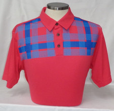 NEW MENS ADIDAS S/S CHEST STRIPE POLO GOLF SHIRT, PUNCH/BLUEBERRY, PICK A SIZE