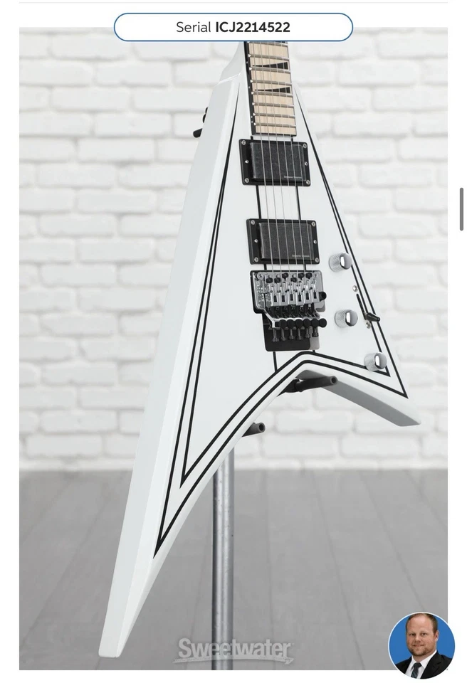 Jackson X Series Rhoads RRX24M Electric Guitar Snow White with Black Pinstripes - Image 4 of 4