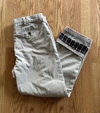 Vintage 90s LL Bean Mens 34x29 Flannel Lined Khaki Chino Pants Made in USA
