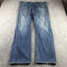 Levis 569 Loose Straight Jeans Mens Size 40x32 Blue Baggy Relaxed Distressed