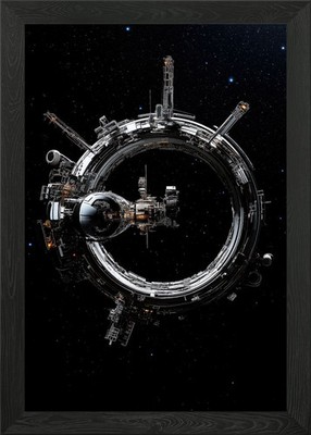 Raumstation im Orbit gerahmtes Wandbild Poster Druck Bild