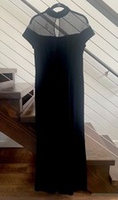 Vintage CDC Evening Womens Velvet Dress Size 8 Maxi Cap Sleeve Whimsigoth 90s