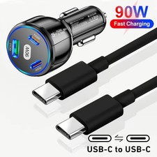 PD 90W Fast Charging Type C Car Charger For Samsung Galaxy S25 S24 S23 S22 Ultra