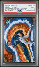 2026 BOWMAN CHROME CRYSTALLIZED ORANGE REFRACTOR BOBBY WITT JR. 21/25 PSA 9
