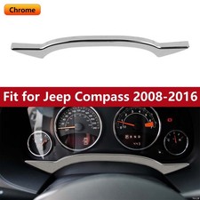 Chrome Center Console Dash Instrument Box Cover For Jeep Compass Patriot 2008-16