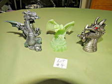 VINTAGE GROUP OF 3 GODZILLA TOY FIGURES 1 METAL 2 PLASTIC LOT 4