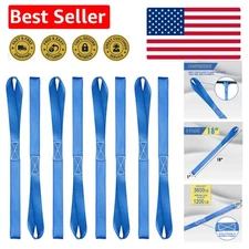 8 Pack Industrial Soft Loop Tie-Down Straps - 3600lbs, 18in Blue Assurance