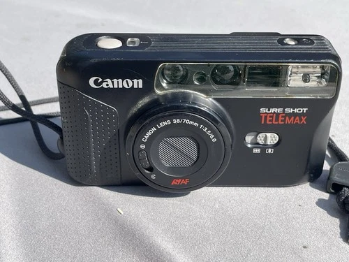 Canon Sure Shot Telemax 35mm Point & Shoot Film Camera WORKS New Battery