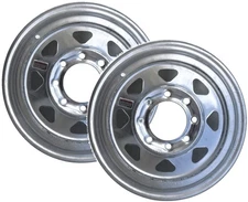eCustomrim 2-Pack Trailer Wheel Galvanized Rims 16 x 6 Spoke 8 Lug On 6.5 in.