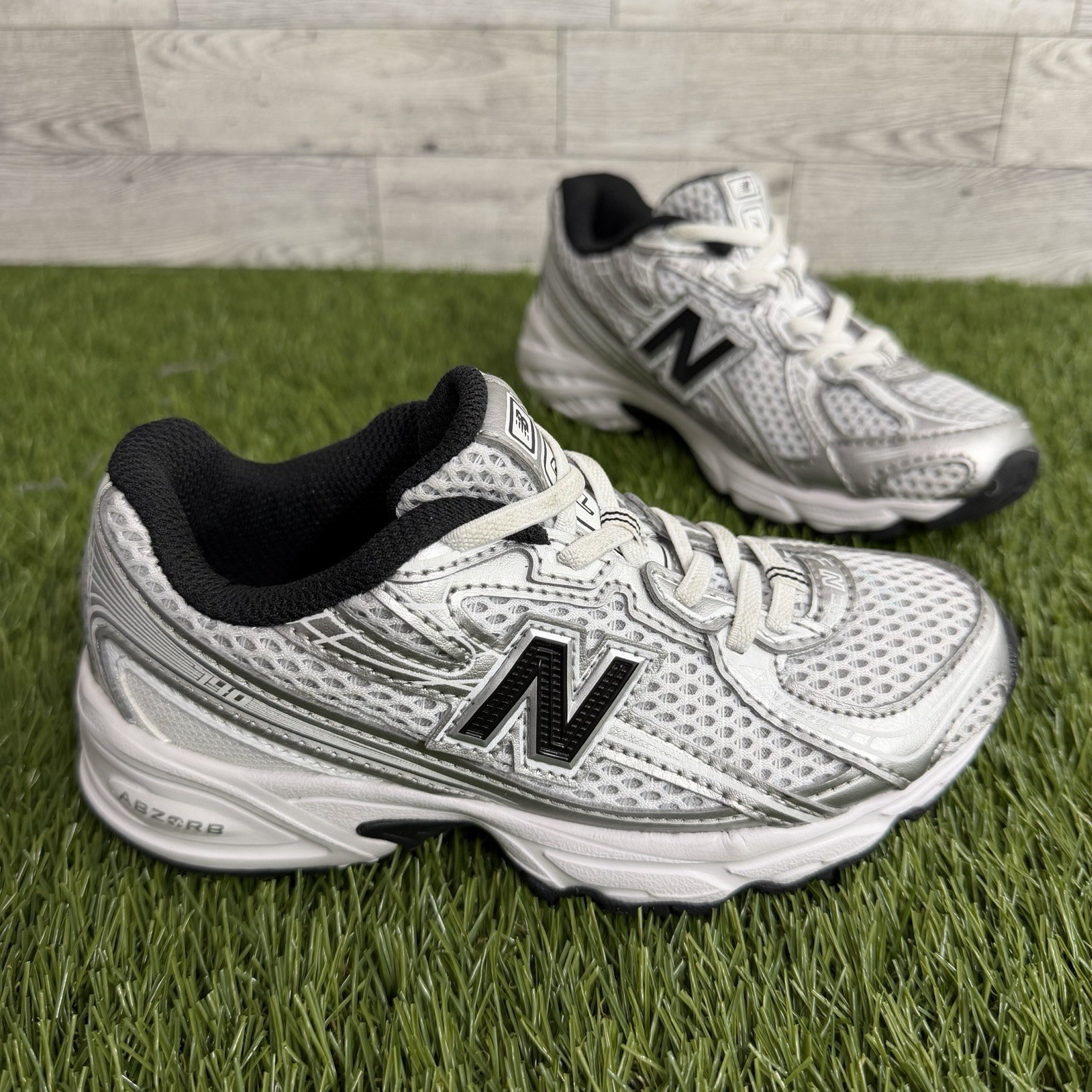 New Balance 740 Bungee Lace White Silver Toddler Kids Boys S