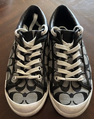 Women's Francesca Signature  C   Canvas Black Sneakers Shoes Size 7.5B