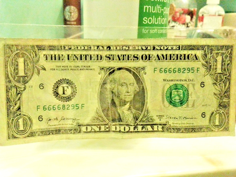 2017 A US Dollar Bill With 🆒 Serial # F66668295F   Four 6’s 🆓 Coin and Luck.