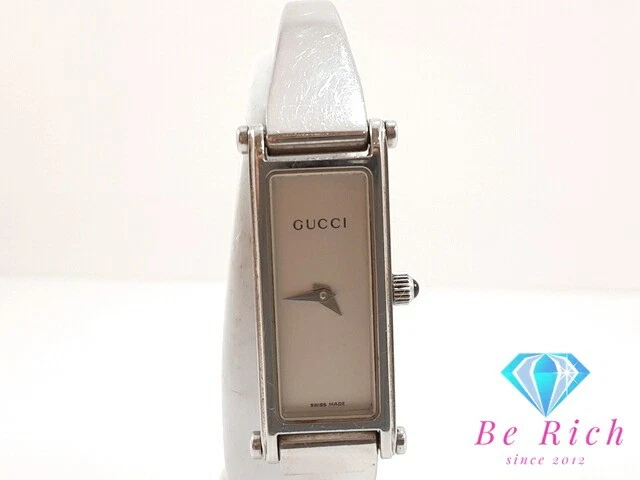 Gucci Bracelet 1500L Argent Ss Bracelet Rectangulaire Analogique Qz Qz Occasion Bt2996