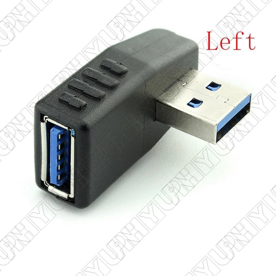 2x USB 3.0 Righ +Left Angle Connector Male to Female 90 Degree Adapter Converter - Image 2 of 4