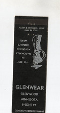 Vintage Matchcover  Glenwear Gleanwood Minn