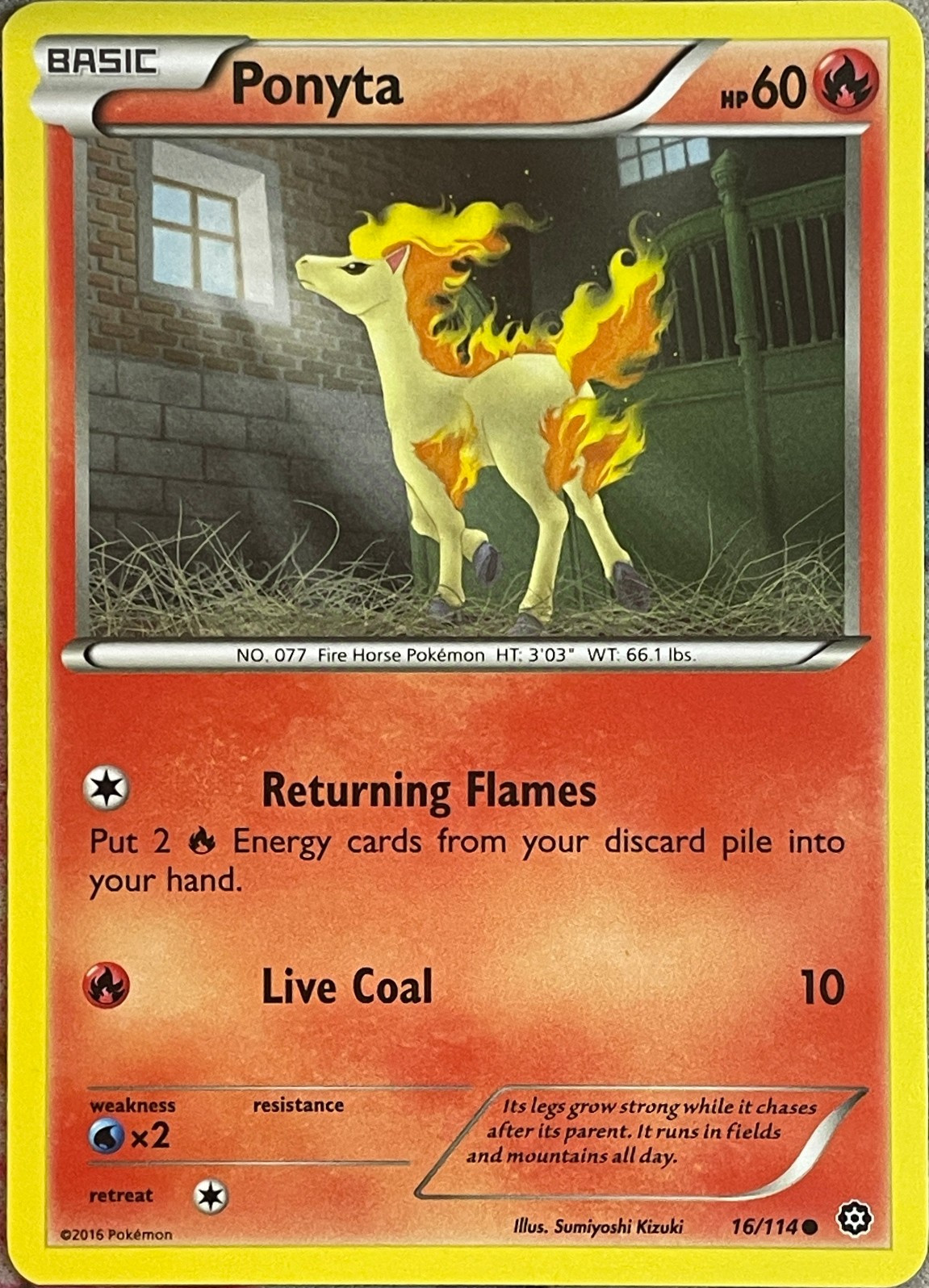 Ponyta - 16/114 - XY Steam Siege Pokemon 2016