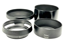 Unbranded 49mm Screw-In Metal Lens Hood Shades Lot of 4 Hoods