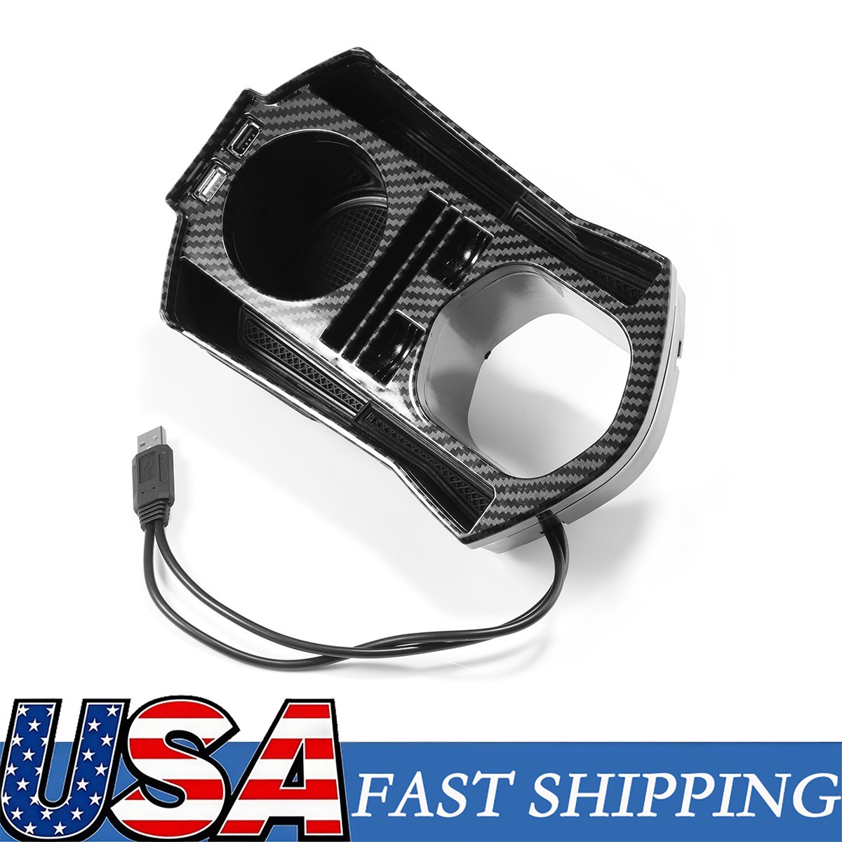 Carbon Fiber Interior Console Storage Box Trim Car Accessories Easy Installation