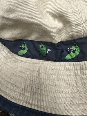 Jalapeno Poppers Peppers Fahrenheit Tan Bucket Hat 100% Cotton, OSFM L/XL EUC