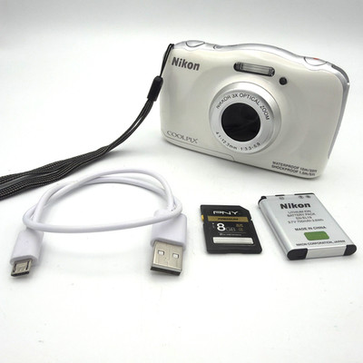 Nikon COOLPIX S33 Waterproof 13.2MP HD Digital Camera White CMOS