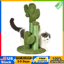 22" Cactus Cat Scratching Post w/ Toy Ball Sisal Jute Chenille Indoor Cats