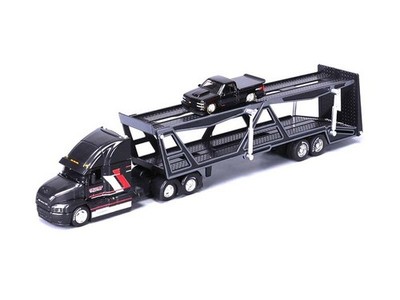 Mack Transporter Trailer w/ 1993 Chevrolet 454 1:64 Scale Model - Maisto 11454BK